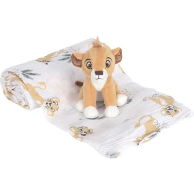 Lambs & Ivy Disney Baby Lion King Simba Swaddle Blanket & Plush Toy Gift Set In White
