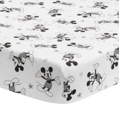 Lambs & Ivy Disney Baby Magical Mickey Mouse 100% Cotton Fitted Crib Sheet In White