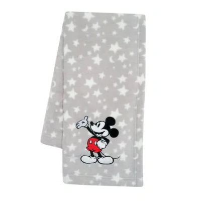 Lambs & Ivy Disney Baby Mickey Mouse Stars Soft Fleece Baby Blanket In Gray