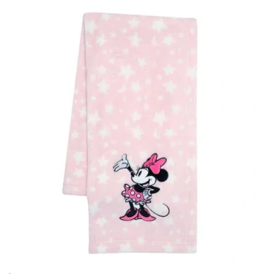 Lambs & Ivy Disney Baby Minnie Mouse Stars Soft Fleece Baby Blanket In Pink