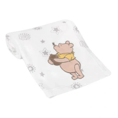 Lambs & Ivy Disney Baby Winnie The Pooh Fleece Appliqued Baby Blanket In White