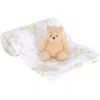 Lambs & Ivy Disney Baby Winnie The Pooh Swaddle Blanket & Plush Toy Gift Set In White