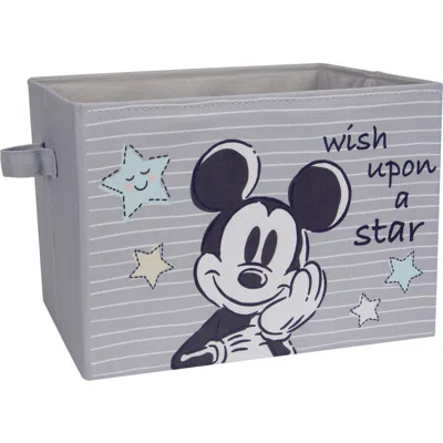 Lambs & Ivy Babies'  Disney Mickey Mouse Foldable Storage Basket/container/bin In Gray