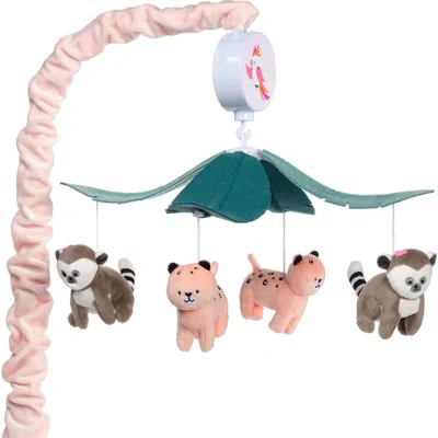 Lambs & Ivy Kids'  Enchanted Safari Animal Musical Baby Crib Mobile Jungle Soother Toy In Green