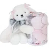 Lambs & Ivy Floral Blanket & Plush Bunny Stuffed Animal Toy Baby Gift Set In Pink
