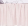 Lambs & Ivy Floral Garden Linen Shirred Crib Skirt/dust Ruffle In Pink