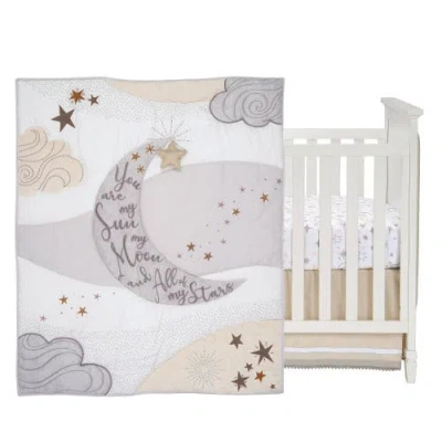 Lambs & Ivy Goodnight Moon 3-piece Celestial Nursery Baby Crib Bedding Set In White