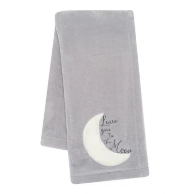 Lambs & Ivy Goodnight Moon Appliqued And Embroidered Fleece Baby Blanket In Gray