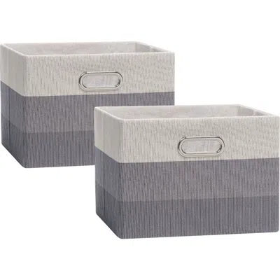 Lambs & Ivy Gray Ombre Foldable/collapsible Storage Bin/basket- 2 Pack