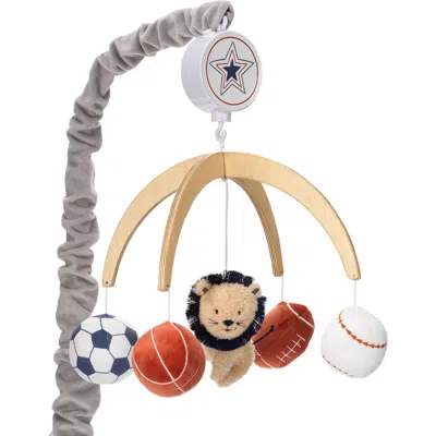 Lambs & Ivy Hall Of Fame Lion/sports Balls Musical Baby Crib Mobile Soother Toy In Multi