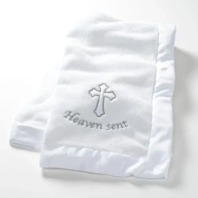 Lambs & Ivy Heaven Sent Baptism/christening Soft Fleece Baby Blanket In White