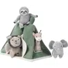 Lambs & Ivy Interactive Plush Safari/jungle Tent With Stuffed Animal Toys In Gray