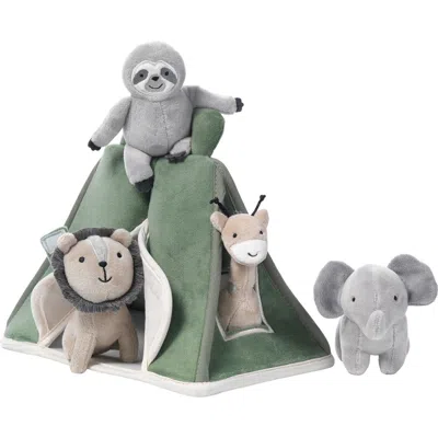 Lambs & Ivy Kids'  Interactive Plush Safari/jungle Tent With Stuffed Animal Toys In Green