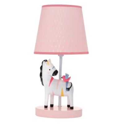 Lambs & Ivy Jazzy Jungle Zebra Nursery Lamp With Shade & Bulb In Pink