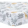 Lambs & Ivy Jungle Adventure 100% Cotton Baby/toddler Fitted Crib Sheet In White