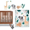 Lambs & Ivy Jungle Friends 5-piece Safari Animals Nursery Baby Crib Bedding Set In Brown