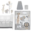 Lambs & Ivy Jungle Safari Nursery 6-piece Baby Crib Bedding Set In Gray