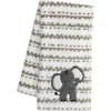 Lambs & Ivy Jungle Safari Plush Minky Elephant Nursery Baby Blanket In White