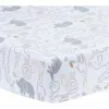 Lambs & Ivy Jungle Story 100% Cotton Safari Baby Fitted Crib Sheet In White