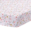 Lambs & Ivy Little Garden 100% Cotton Floral Fitted Crib/toddler Sheet In Red