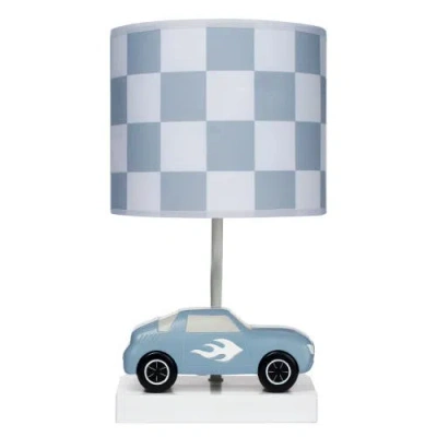 Lambs & Ivy Little Racer Hand Painted Car/transportation Lamp W/ Shade And Bulb In Blue