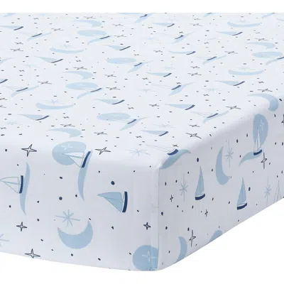 Lambs & Ivy Little Skipper Cotton Nautical Sailboat Fitted Crib/toddler Sheet In Multi