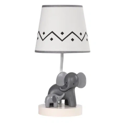 Lambs & Ivy Me & Mama Elephant Nursery Lamp With Shade & Bulb In Gray