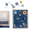 Lambs & Ivy Milky Way Space Galaxy 4-piece Nursery Baby Crib Bedding Set In Blue