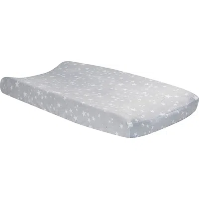 Lambs & Ivy Milky Way Stars Minky Baby Changing Pad Cover In Gray