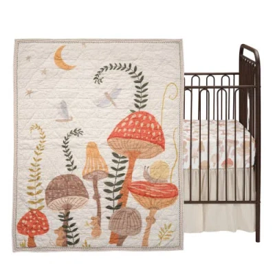 Lambs & Ivy Mushroom Meadow 3-piece Organic Cotton Infant Baby Crib Bedding Set In Neutral