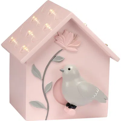 Lambs & Ivy Petals Birdhouse Table Top Night Light Led Lamp In Pink