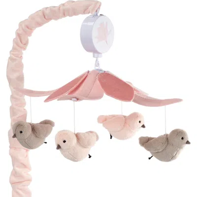 Lambs & Ivy Kids'  Petals Birds Musical Baby Crib Mobile Soother Toy In Pink