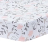 Lambs & Ivy Petals Floral 100% Cotton Fitted Crib/toddler Sheet In White