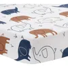 Lambs & Ivy Playful Elephant 100% Cotton Baby Fitted Crib Sheet In Multi