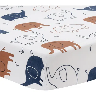 Lambs & Ivy Playful Elephant 100% Cotton Baby Fitted Crib Sheet In Multi
