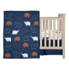 Lambs & Ivy Playful Elephant Cotton 3-piece Baby Crib Bedding Set In Blue