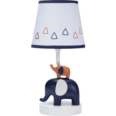 Lambs & Ivy Playful Elephant Nursery Lamp With Shade And Light Bulb In Blue