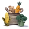 Lambs & Ivy Plush Veggie Basket Play Set With Interactive Stuffed Vegetable Toys In Multi