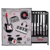 Lambs & Ivy Rock Star Musical Instruments 3-piece Baby Crib Bedding Set In Gray
