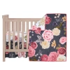 Lambs & Ivy Secret Garden Luxury Floral 3-piece Cotton Sateen Crib Bedding Set In Pink