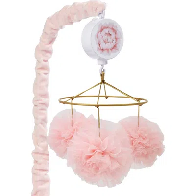 Lambs & Ivy Secret Garden Pom Pom Musical Baby Crib Mobile Soother Toy In Pink