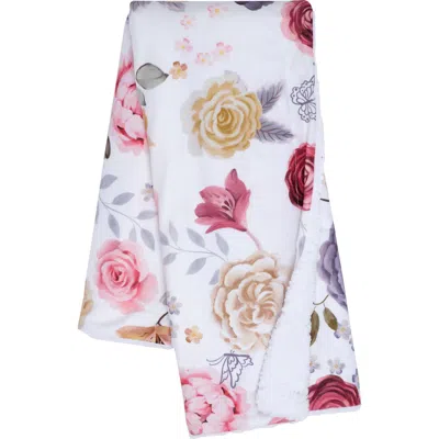 Lambs & Ivy Secret Garden Ultra-soft Fleece/minky Floral Baby Blanket In Multi