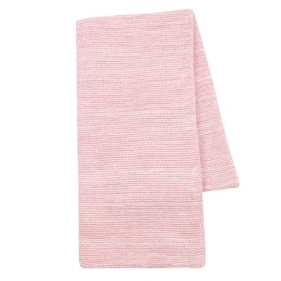 Lambs & Ivy Signature 100% Cotton Marl Textured Knit Baby Blanket In Pink