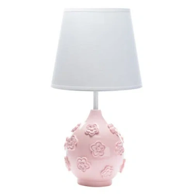 Lambs & Ivy Signature Botanical Baby Floral Nursery Lamp With Shade & Bulb In Pink