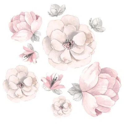 Lambs & Ivy Signature Botanical Baby Watercolor Floral Wall Decals In Pink