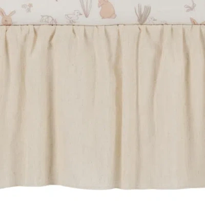 Lambs & Ivy Signature Cotton/linen Baby Crib Skirt / Dust Ruffle In Pink