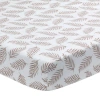 Lambs & Ivy Signature Leaves Print Organic Cotton Fitted Crib Sheet In White