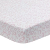 Lambs & Ivy Signature Leopard Organic Cotton Fitted Crib Sheet In Pink