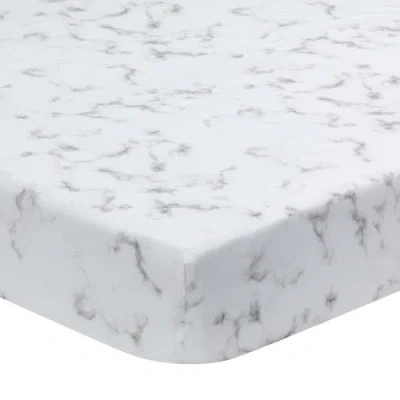Lambs & Ivy Signature Marble Organic Cotton Fitted Crib Sheet In Gray