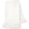 Lambs & Ivy Signature Ruffled Lux Minky/jersey Chevron Baby Blanket In White